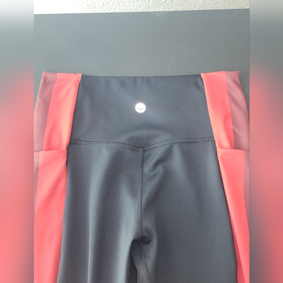 Senita Athletics Black and Tan Leggings with Sporty Stripes - Picture 5 of 5